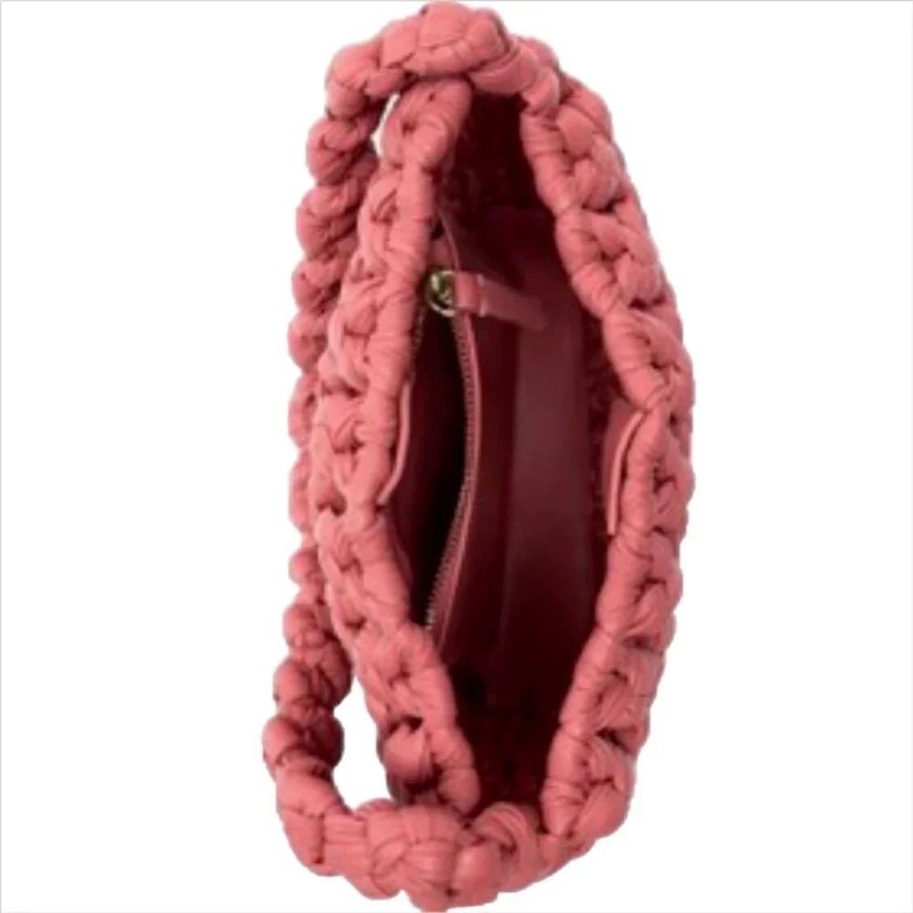 Zara Open Weave Braided Faux Leather Shoulder Bag